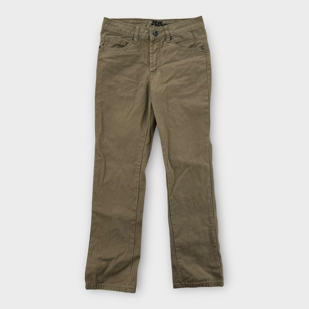 NO FEAR Boys Khaki Pants Size 14 Beige Tan Cotton Skate Denim‎ Embroidered Y2K